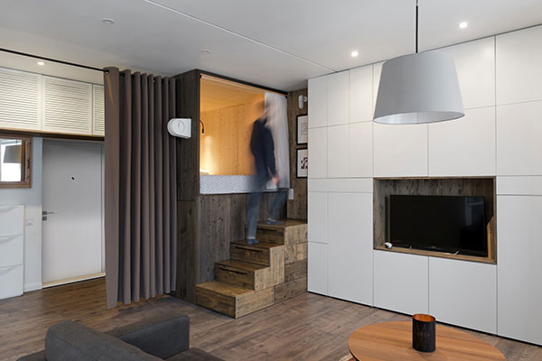 Mở rộng không gian với đủ diện tích để sinh hoạt thoải mái trong căn hộ 35 m2