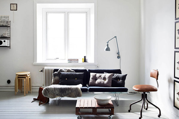 Thiết kế căn hộ theo phong cách Scandinavian cực chất chỉ với hai màu trắng và đen