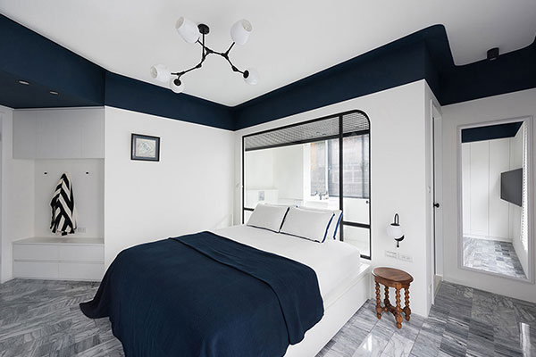 Màu xanh lam, màu trắng và màu đen – tô điểm nét đẹp hài hòa, tinh tế cho không gian căn hộ